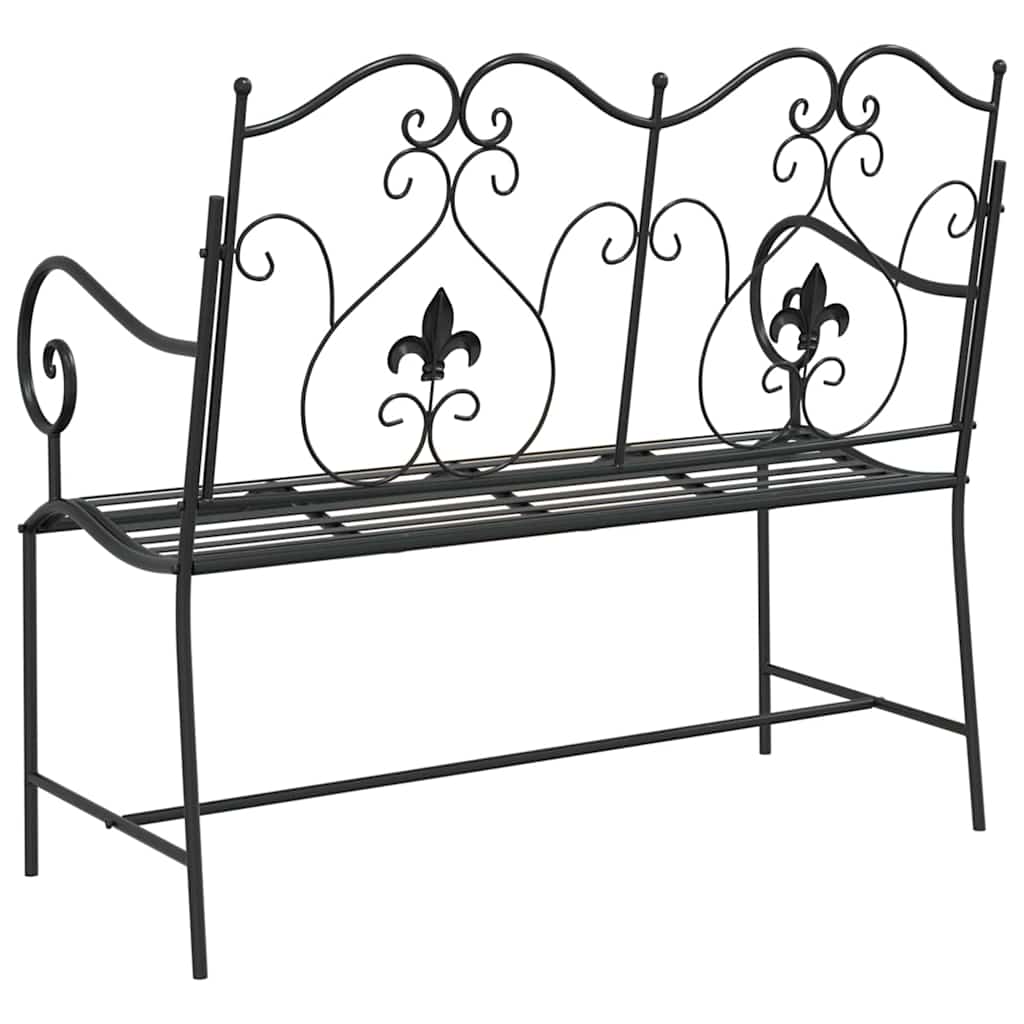 Garden Bench Black 104 x 54 x 93cm Steel